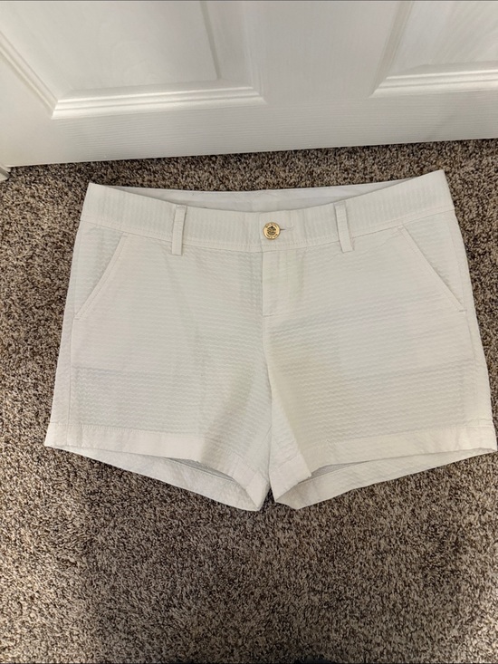 Lilly Pulitzer Pants - Women's White Textured Cotton Shorts Lilly Pulitzer